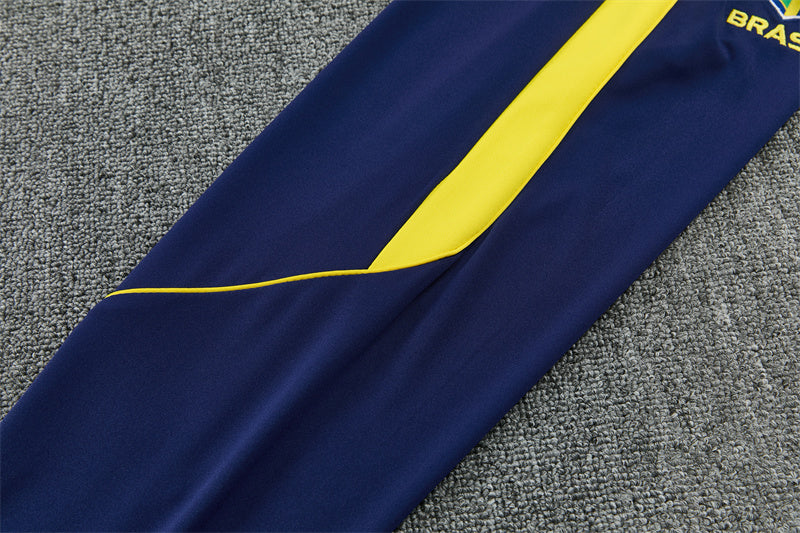 2026/2027 Brazil Dark Blue Half-Pull Tracksuit