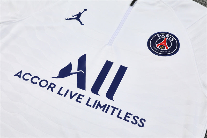 2021/2022 Psg Paris Saint-Germain Half-Pull Tracksuit White