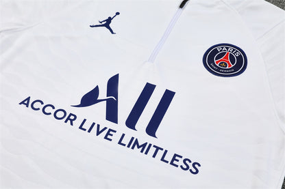 2021/2022 Psg Paris Saint-Germain Half-Pull Tracksuit White