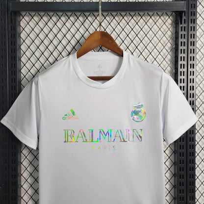 2023/2024 Real Madrid Reflective Balmain White Football Shirt