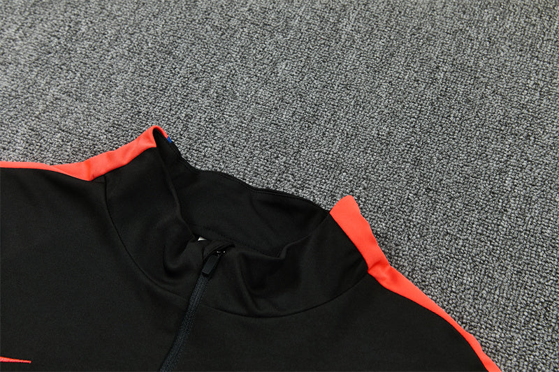 2026/2027 PSG Paris Saint-Germain Black Orange Half-Pull Tracksuit