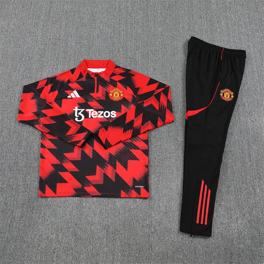 2025/2026 Manchester United Half-Pull Red Tracksuit
