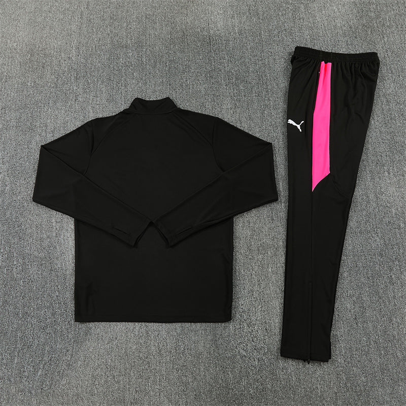 2026/2027 Portugal Black Pink Half-Pull Tracksuit