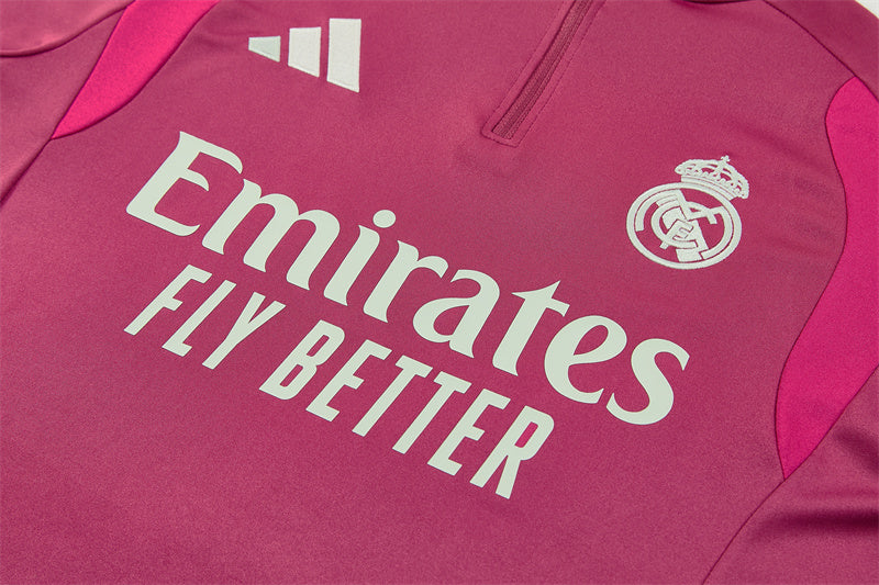 2026/2027 Real Madrid Red Pink Half-Pull Tracksuit