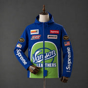 Supreme x Vanson Blue Windbreaker Jacket