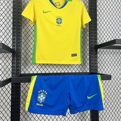 2025 Brazil Home Football Shirt Kids Size