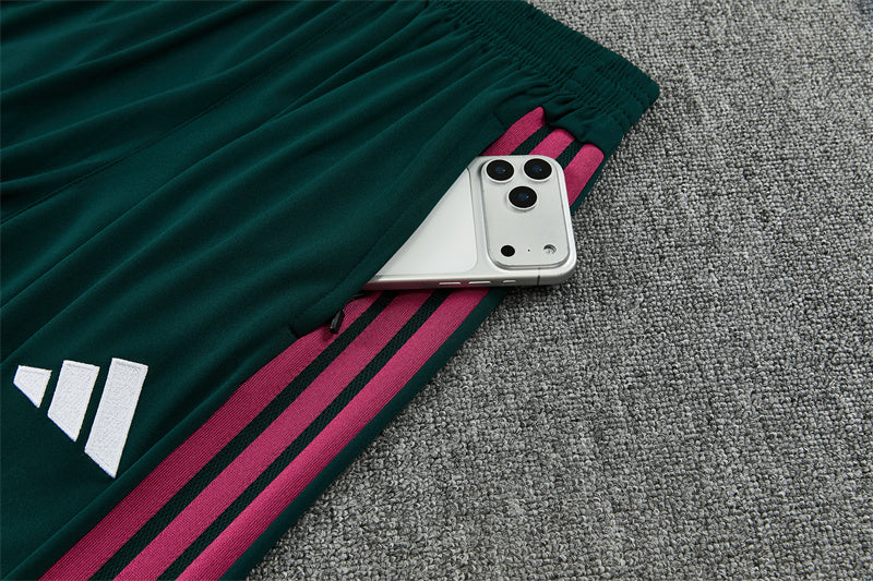 2026/2027 Real Madrid White Green Half-Pull Tracksuit