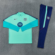 2026/2027 Barcelona Cyan Blue Half-Pull Tracksuit