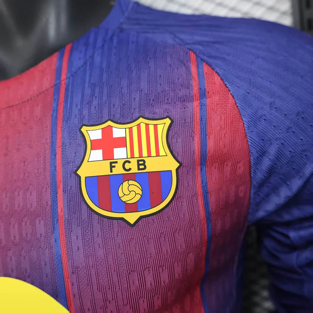 2025/2026 Player Version Long Sleeve Barcelona Home Football Shirt