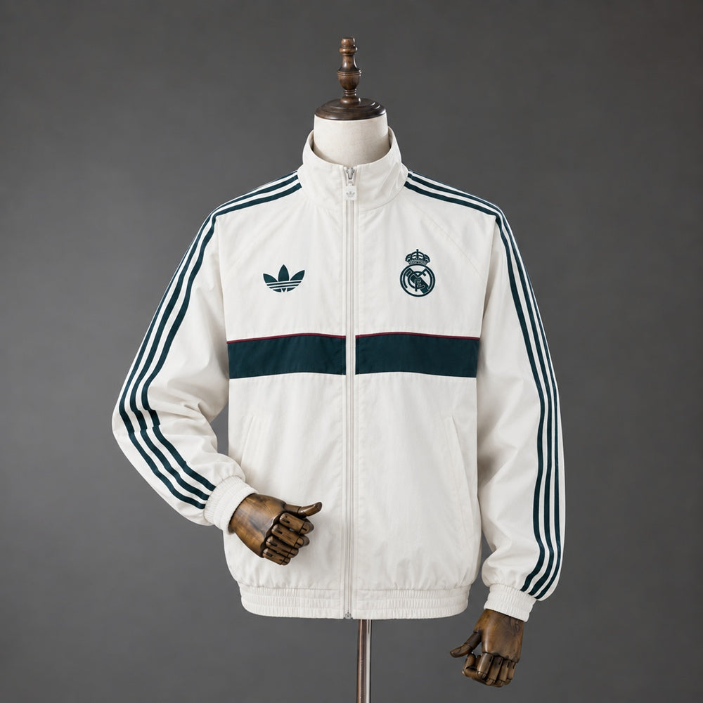 2026/2027 Real Madrid Jacket Retro White Windbreaker
