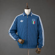 2026/2027  Italy Jacket Retro Track Blue Windbreaker