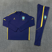 2026/2027 Brazil Dark Blue Half-Pull Tracksuit