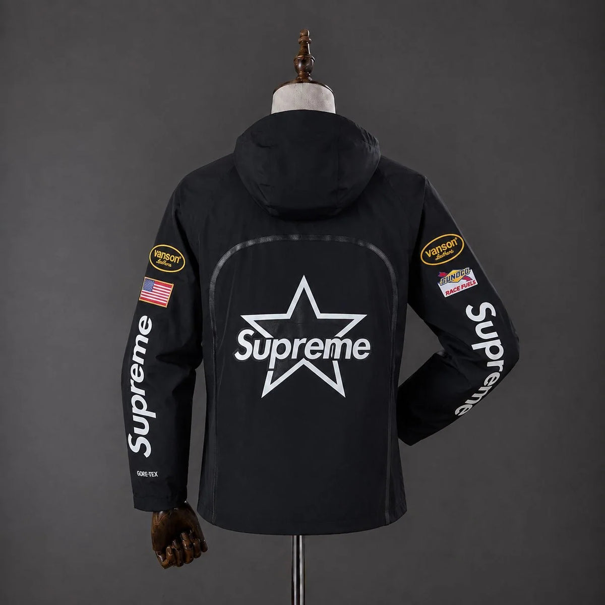 Supreme x Vanson Black Windbreaker Jacket