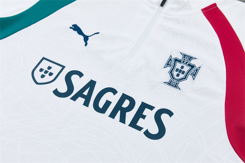 2026/2027 Portugal White Half-Pull Tracksuit