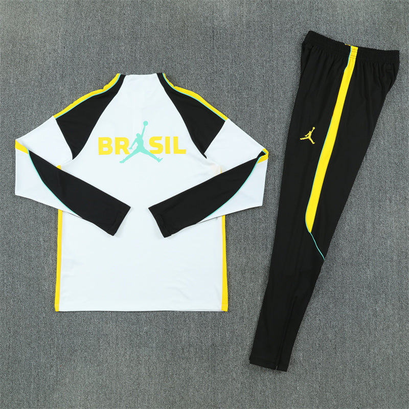 2026/2027 Brazil White Black Half-Pull Tracksuit