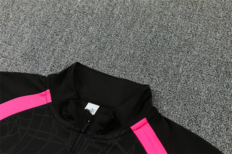 2026/2027 Portugal Black Pink Half-Pull Tracksuit