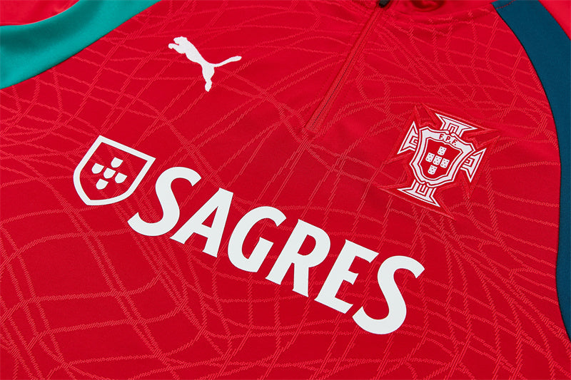 2026/2027 Portugal Red Green Half-Pull Tracksuit