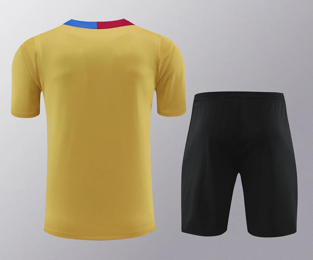 2024/2025 Barcelona pre-match training Glod Shirt+Shorts 1:1 Thai Quality