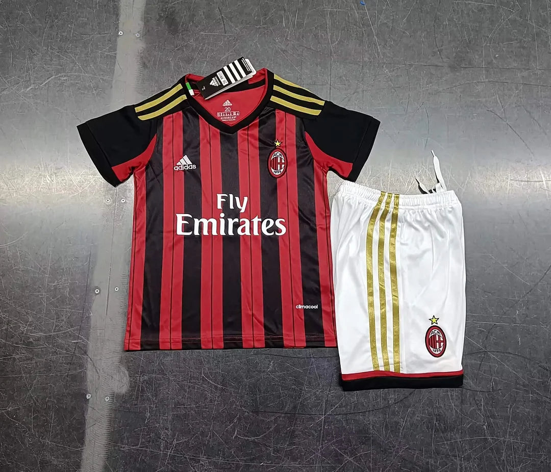 2013/2014 Retro Kids Size AC Milan Home Football Shirt 1:1 Thai Quality