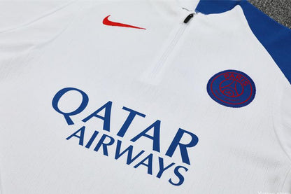 2025/2026 PSG Paris Saint-Germain White Half-Pull Tracksuit