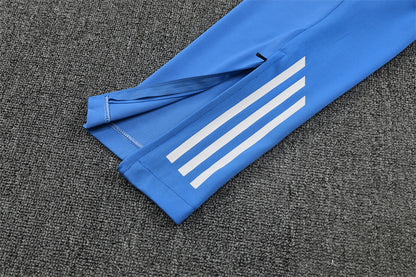 2025/2026 Real Madrid  Half-Pull White and Blue Tracksuit