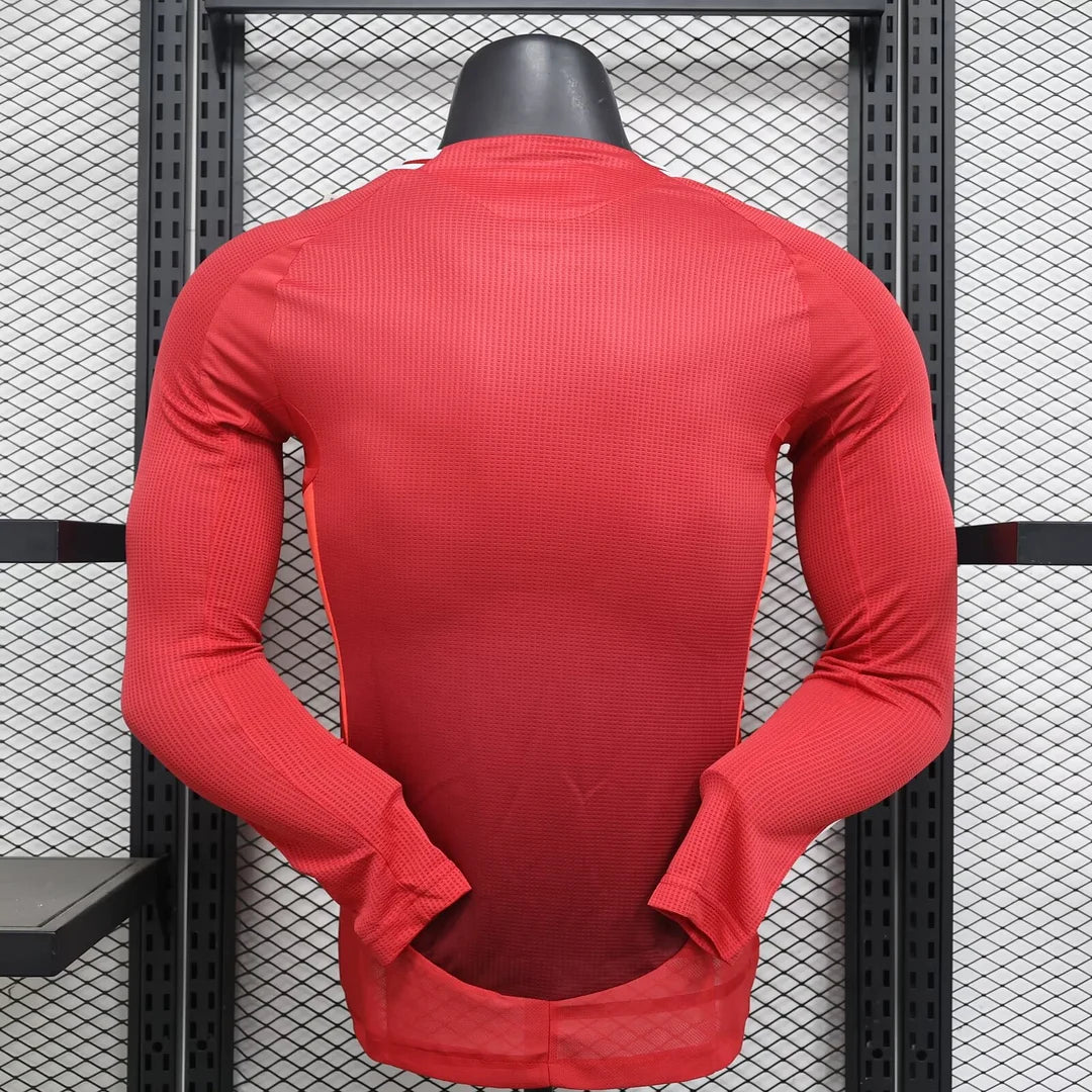 2024/2025 Long Sleeve Player Version Manchester United Home Football Shirt 1:1 Thai Quality