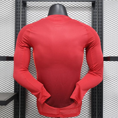 2024/2025 Long Sleeve Player Version Manchester United Home Football Shirt 1:1 Thai Quality