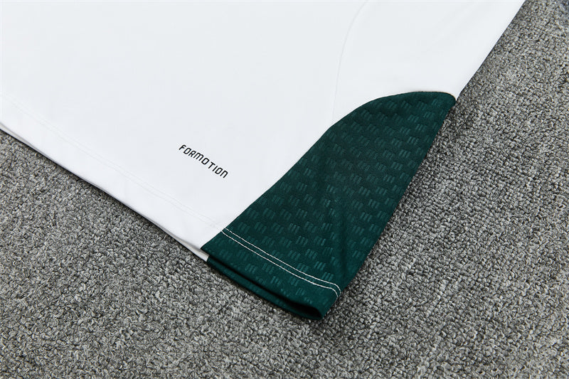 2026/2027 Real Madrid White Green Half-Pull Tracksuit