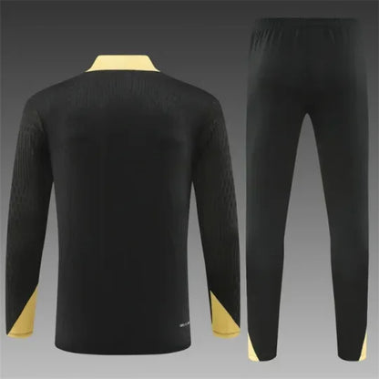 2024/2025 Barcelona Half-Pull Tracksuit Black With Gold