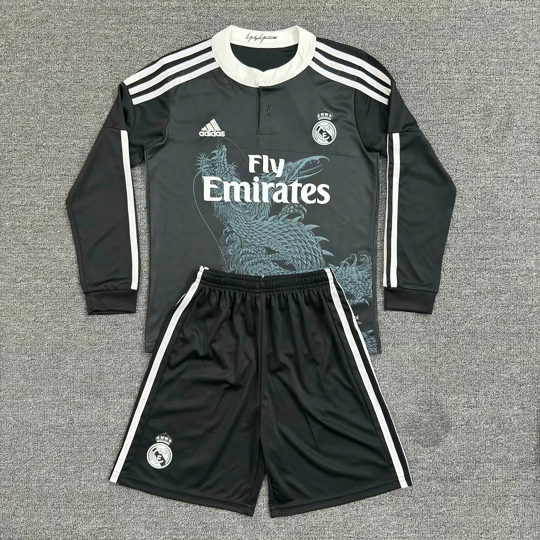 2014/2015 Retro Long Sleeve Real Madrid Third Away Football Shirt Kids Size