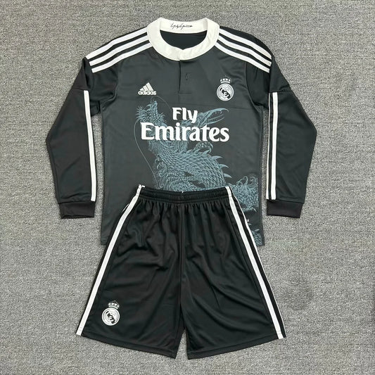 2014/2015 Retro Long Sleeve Real Madrid Third Away Football Shirt Kids Size