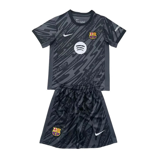 2024/2025 Kids Size Barcelona Black Goalkeeper Football Shirt
