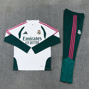 2026/2027 Real Madrid White Green Half-Pull Tracksuit