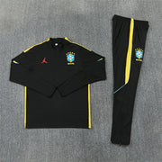2026/2027 Brazil Black Yellow Half-Pull Tracksuit