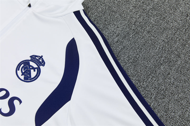 2026/2027 Real Madrid White Half-Pull Tracksuit