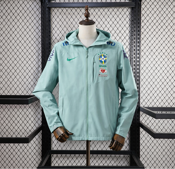 2026 Brazil Windbreaker Green Cyan Jacket