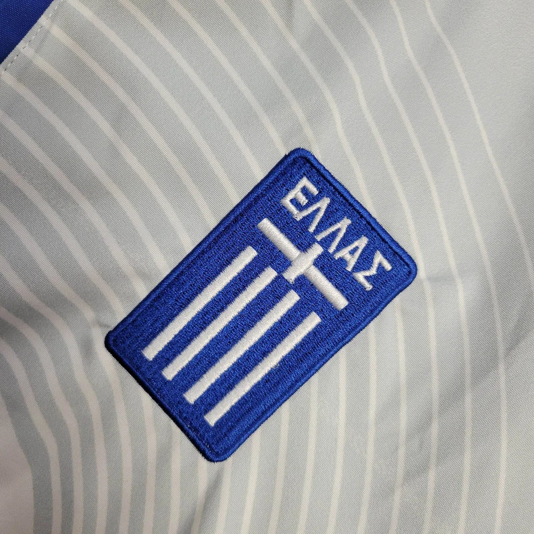 25/26 Greece Jacket White and Blue Windbreaker