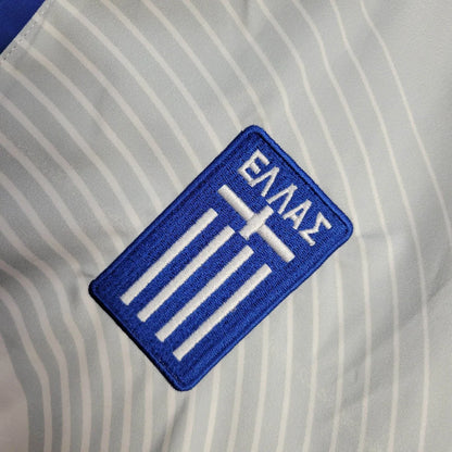 25/26 Greece Jacket White and Blue Windbreaker