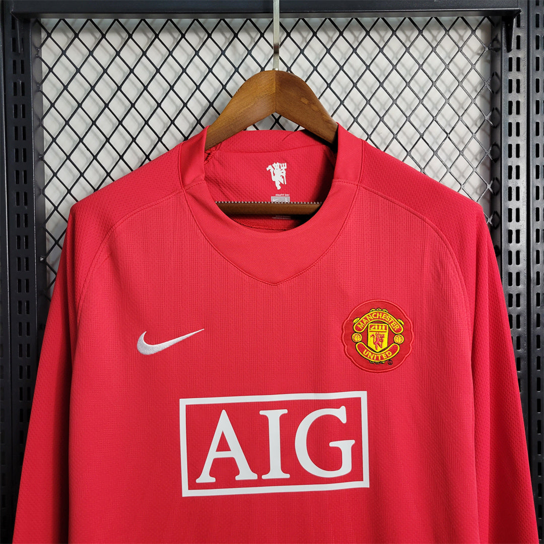 2007/2008 Retro Manchester United long Sleeve Home Football Shirt