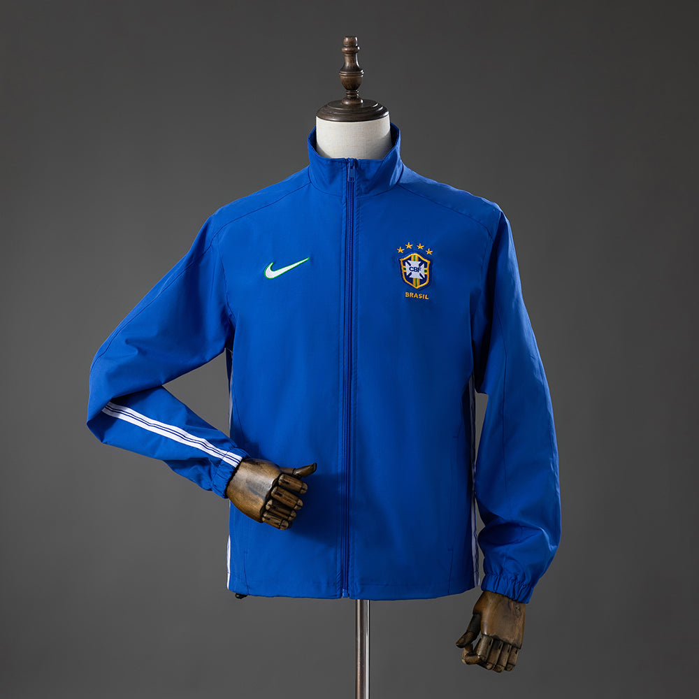 1998 Brazil Retro Blue Track Jacket Windbreaker