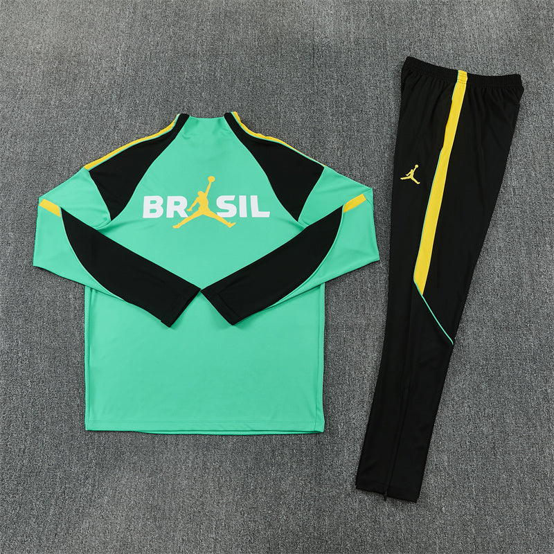 2026/2027 Brazil Green Black Half-Pull Tracksuit