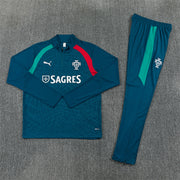 2026/2027 Portugal Green Blue Half-Pull Tracksuit