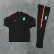 2026/2027 Brazil Black Red Half-Pull Tracksuit
