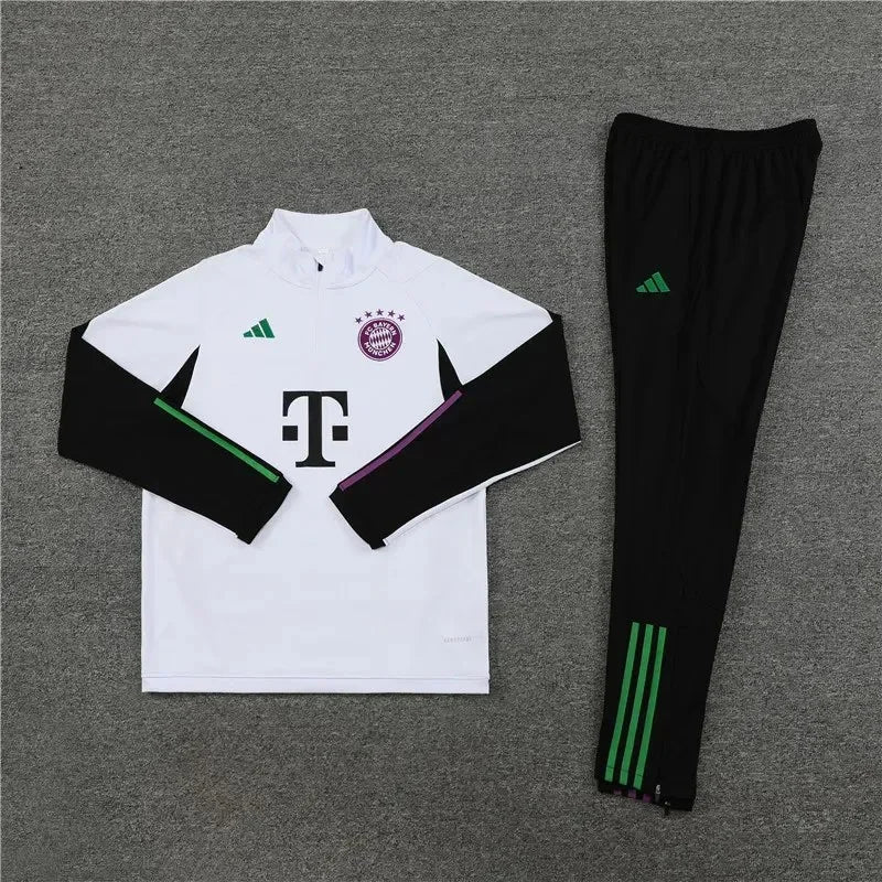 2023/2024 Bayern Munich Half-Pull Tracksuit White 1:1 Thai Quality
