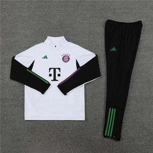 2023/2024 Bayern Munich Half-Pull Tracksuit White 1:1 Thai Quality