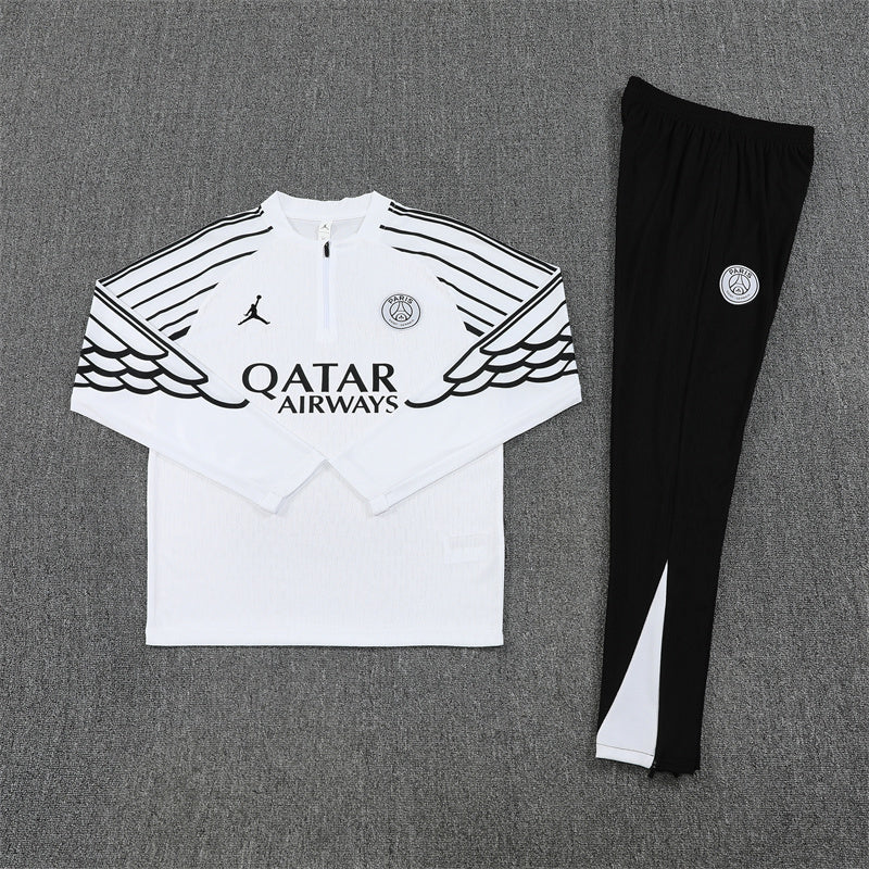 2025/2026 PSG Paris Saint-Germain White Half-Pull Tracksuit