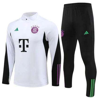 2023/2024 Bayern Munich Half-Pull Tracksuit White 1:1 Thai Quality