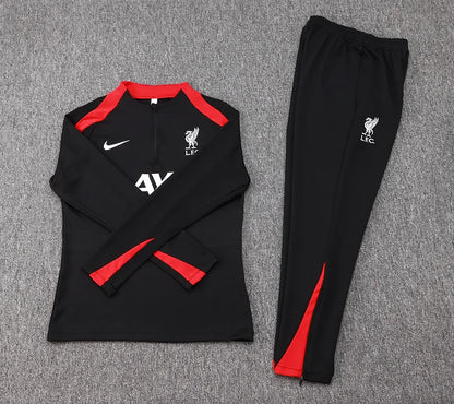 2024/2025 Liverpool Half-Pull Tracksuit Black Jersey 1:1 Thai Quality
