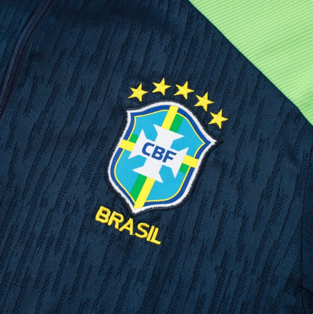 2024 Brazil Dark Blue Half-Pull Tracksuit