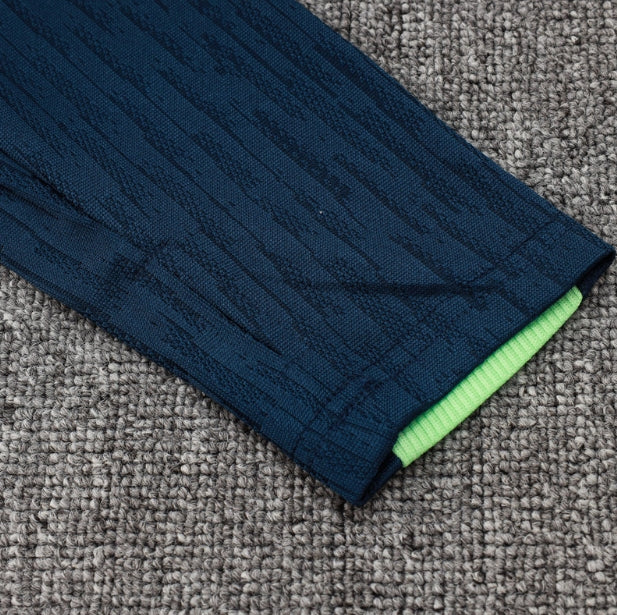 2024 Brazil Dark Blue Half-Pull Tracksuit